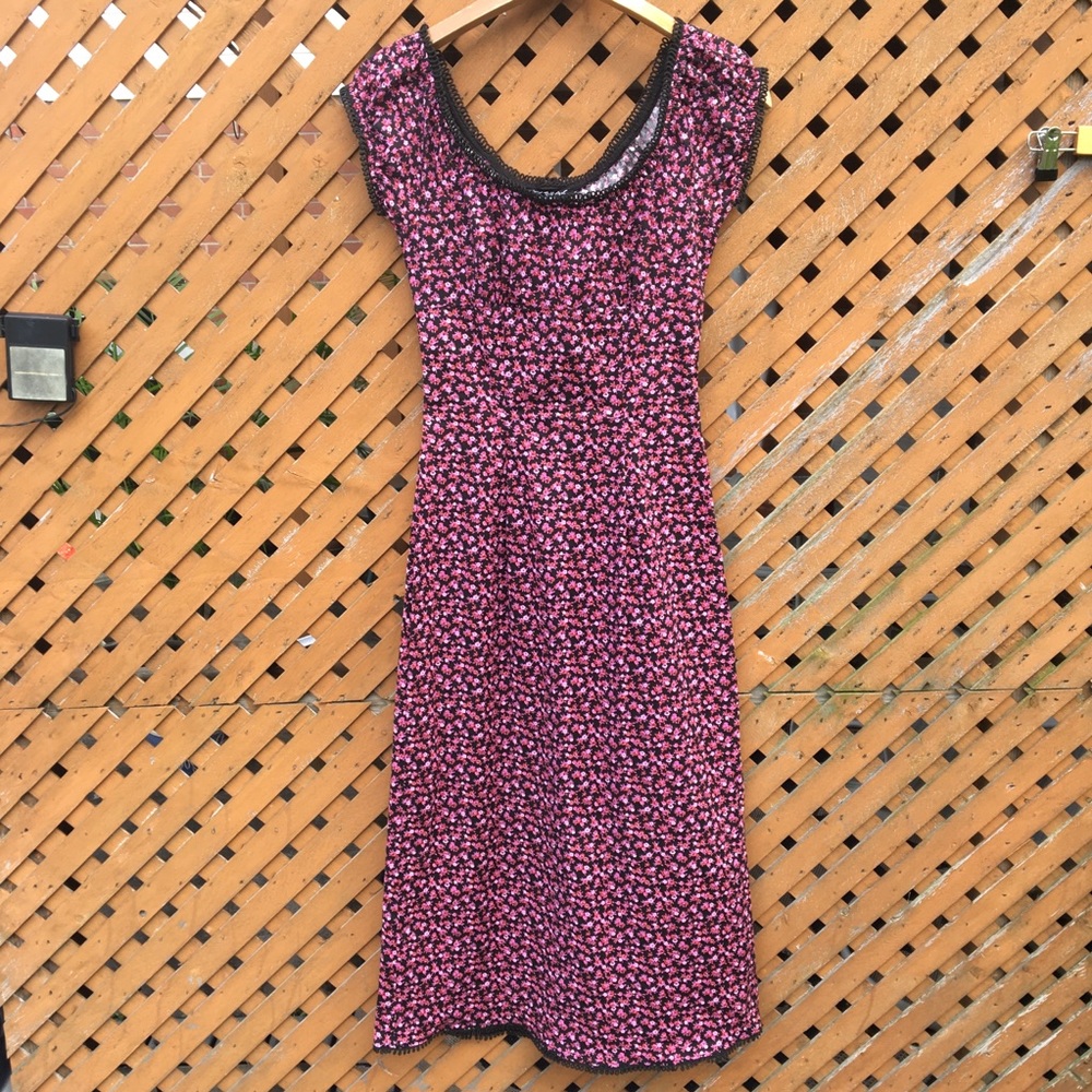 Vintage 90s Y2K Floral Midi Dress Betsey Johnson